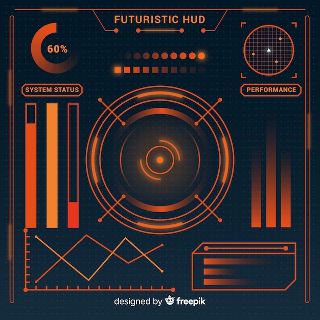 Interfaz hud futurista con estilo de degradado