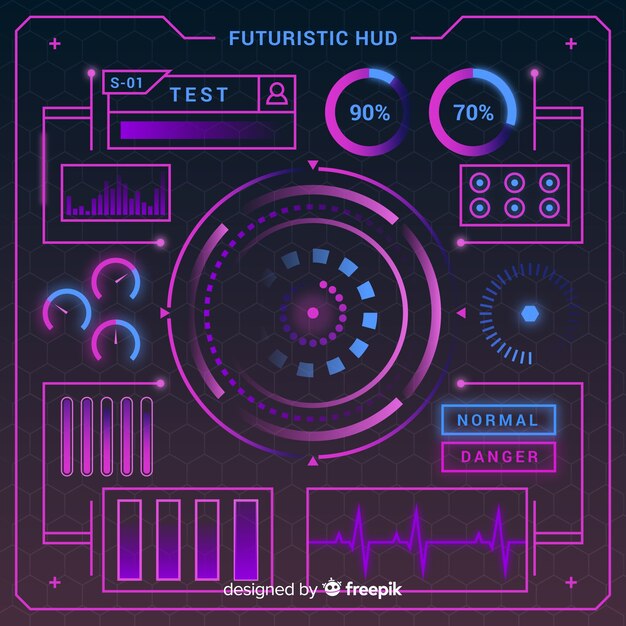 Interfaz hud futurista con estilo de degradado