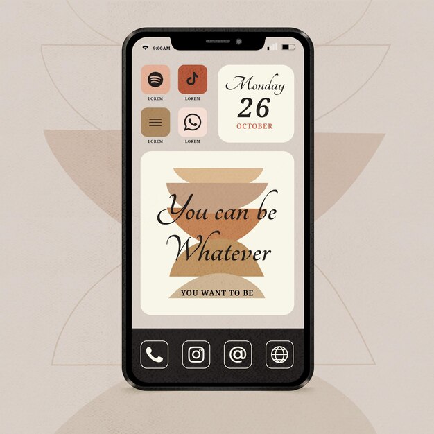 Interfaz de pantalla de inicio elegante