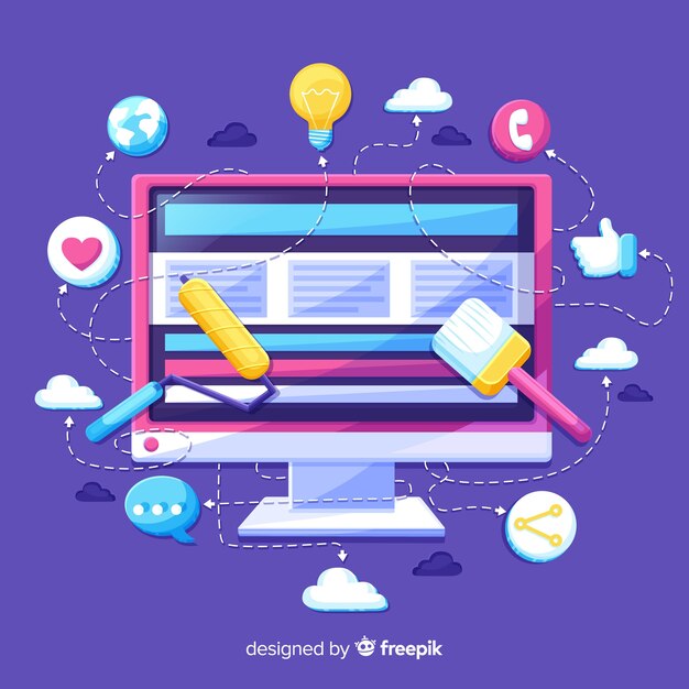 Interfaz de software de infografía colorida