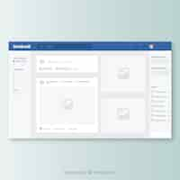 Vector gratuito interfaz de la web de facebook con diseño minimalista