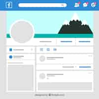 Vector gratuito interfaz de la web de facebook con diseño minimalista