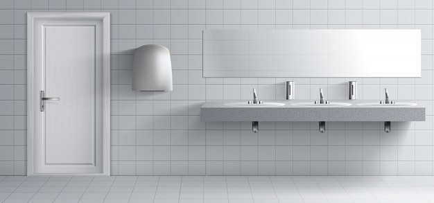 Vector gratuito interior del cuarto de baño público