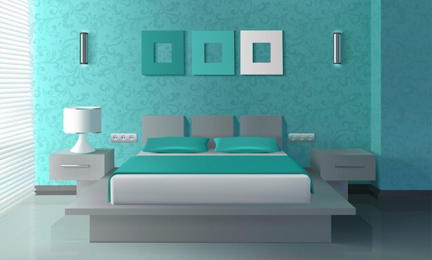 Interior de dormitorio moderno