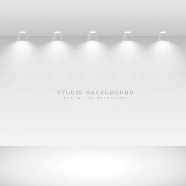 Interior de la galería de estudio con las luces puntuales
