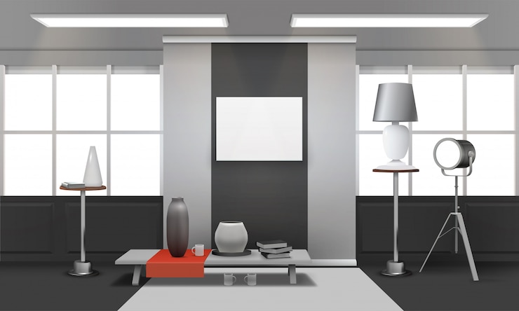 Vector gratuito interior de loft realista