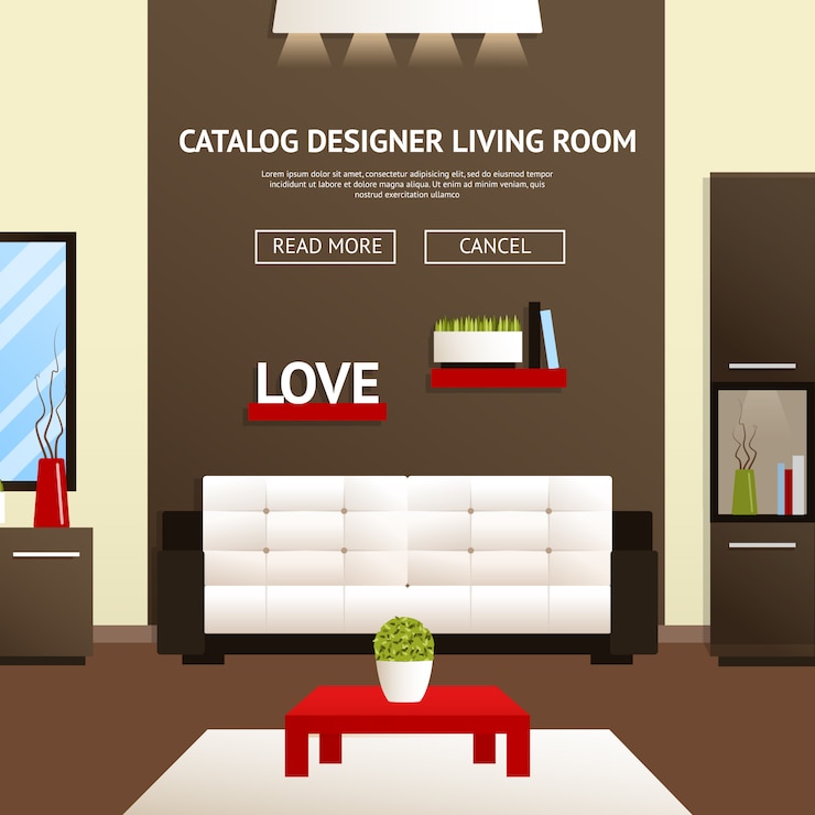 Vector gratuito interior del salón