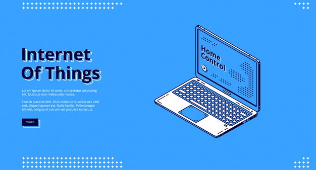 Internet de las cosas isométrica banner web