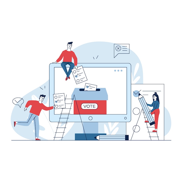 Vector gratuito internet o votación electrónica