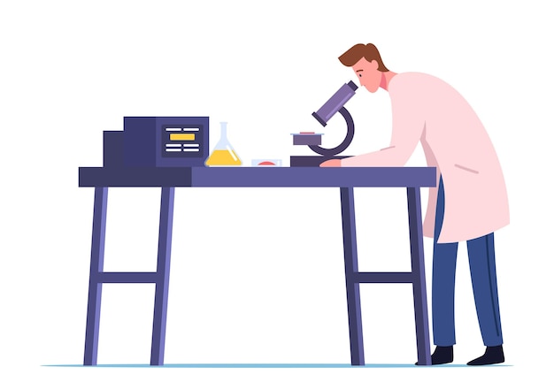 Investigación de laboratorio de neurobiología o química, ilustración de experimento