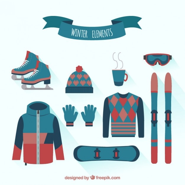 Vector gratuito invierno ropa colección