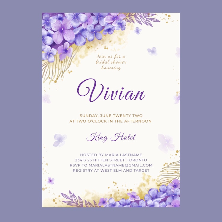 Vector gratuito invitación de acuarela para la ducha nupcial