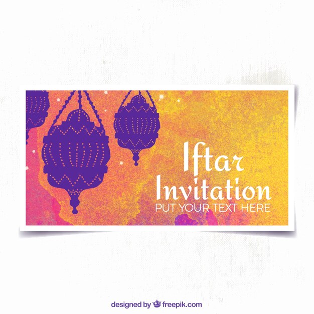 Invitación de acuarela iftar