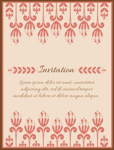 Invitación adornada con elementos florales