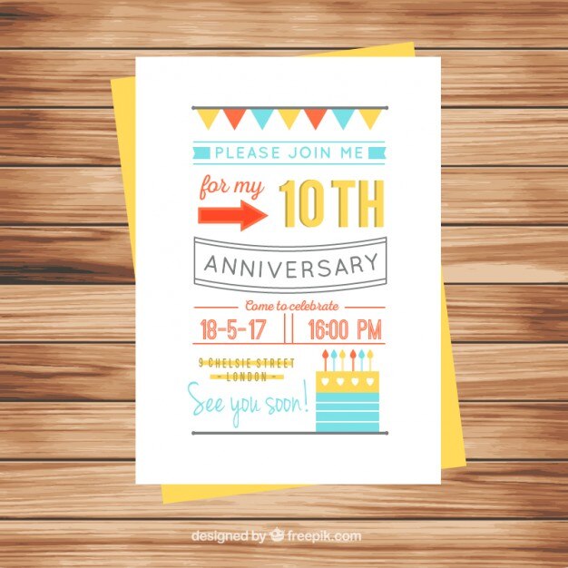 Invitación de aniversario original