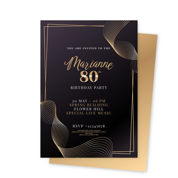 Invitación de aniversario de oro degradado