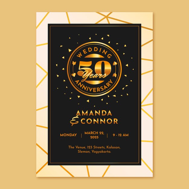 Invitación de aniversario de oro realista