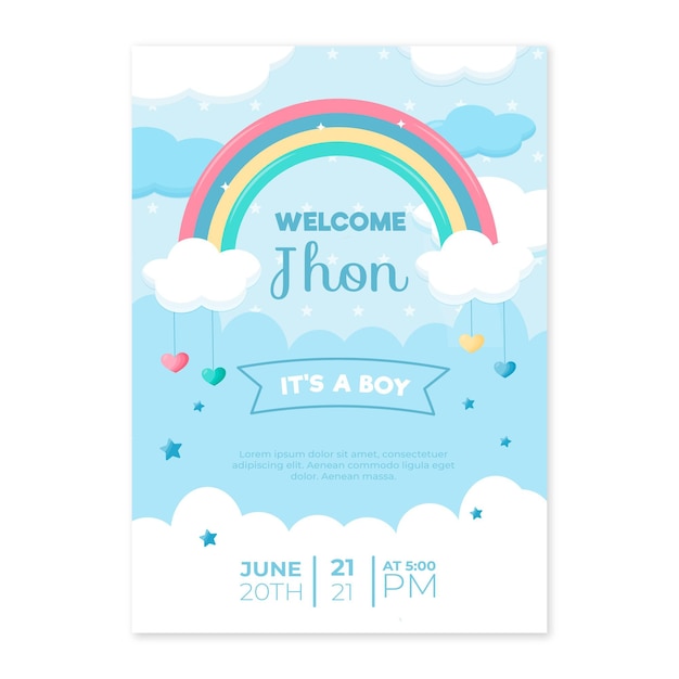 Invitación para baby shower de chuva de amor
