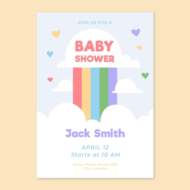 Invitación para baby shower de chuva de amor