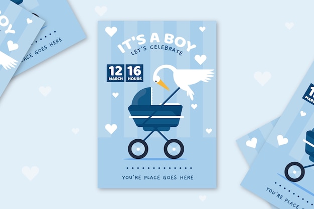 Invitación de baby shower ilustrada