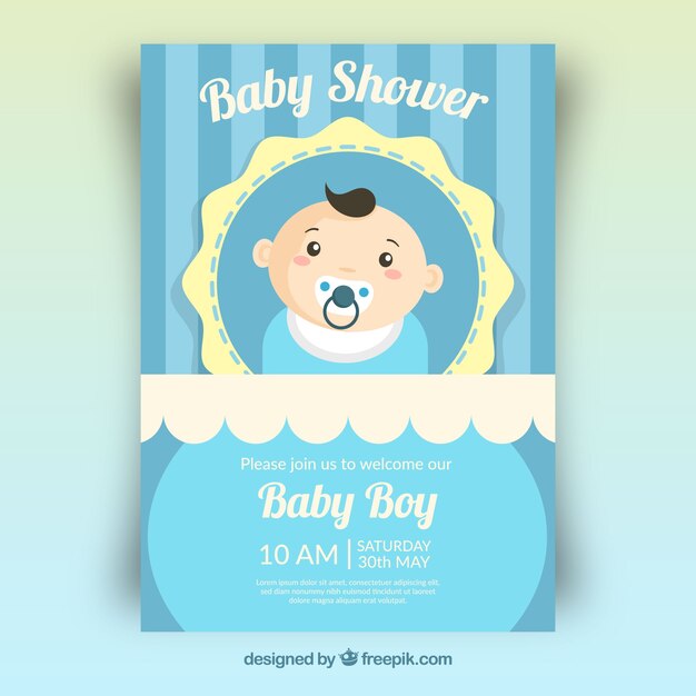 Invitación para baby shower para un niño