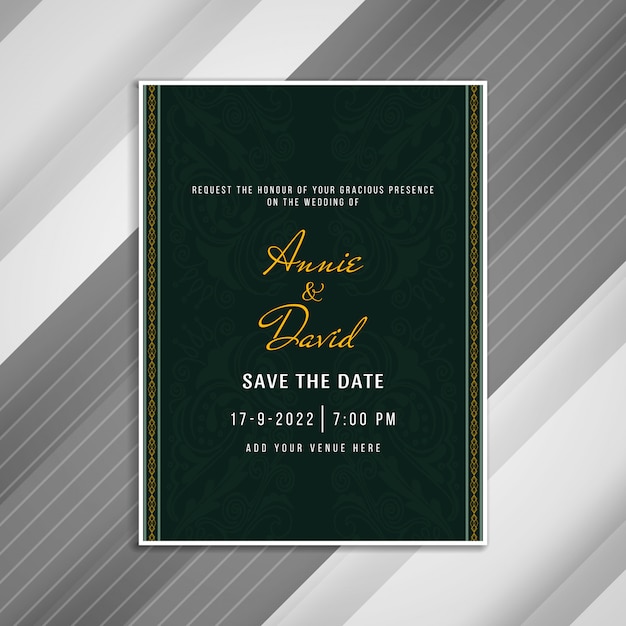 Invitación de boda abstracta elegante diseño de la tarjeta