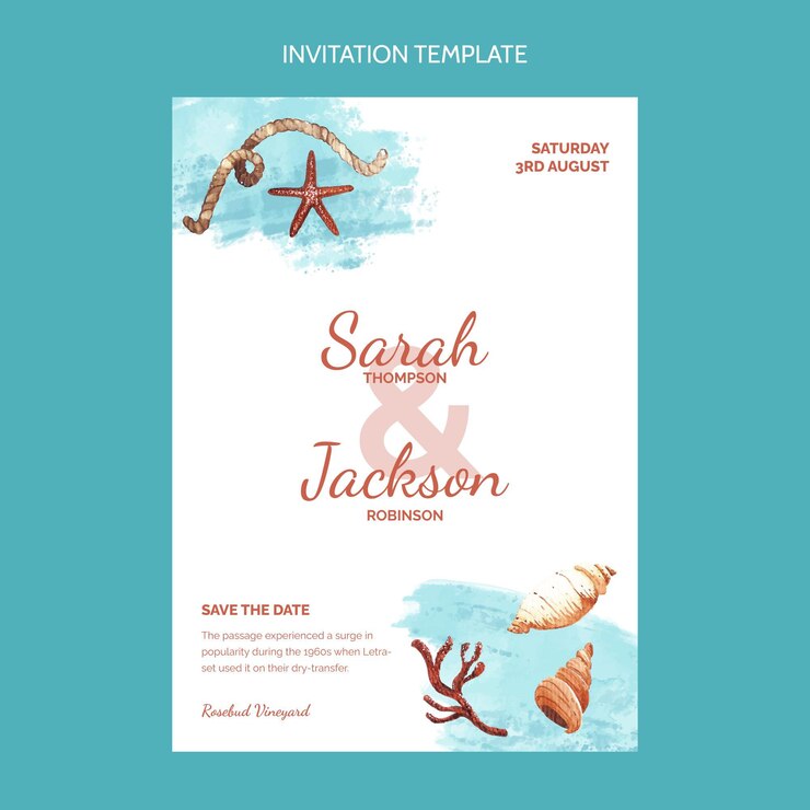 Vector gratuito invitación de boda acuarela dibujada a mano