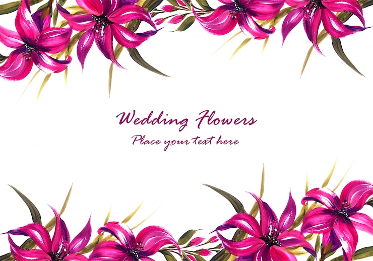 Vector gratuito invitación de boda acuarela flores decorativas plantilla de tarjeta