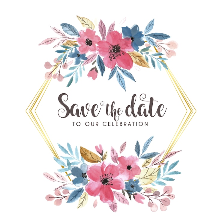Vector gratuito invitación de boda acuarela