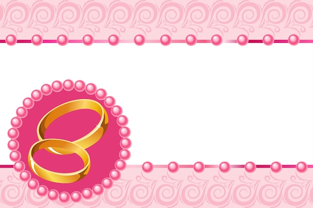 Vector gratuito invitación de boda con anillos invitación al evento