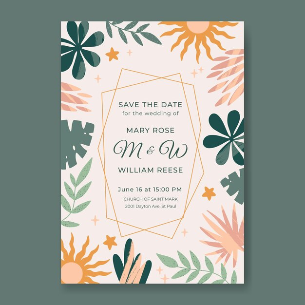 Invitación de boda boho