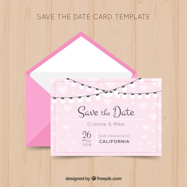 Vector gratuito invitación de boda bonita con diseño plano
