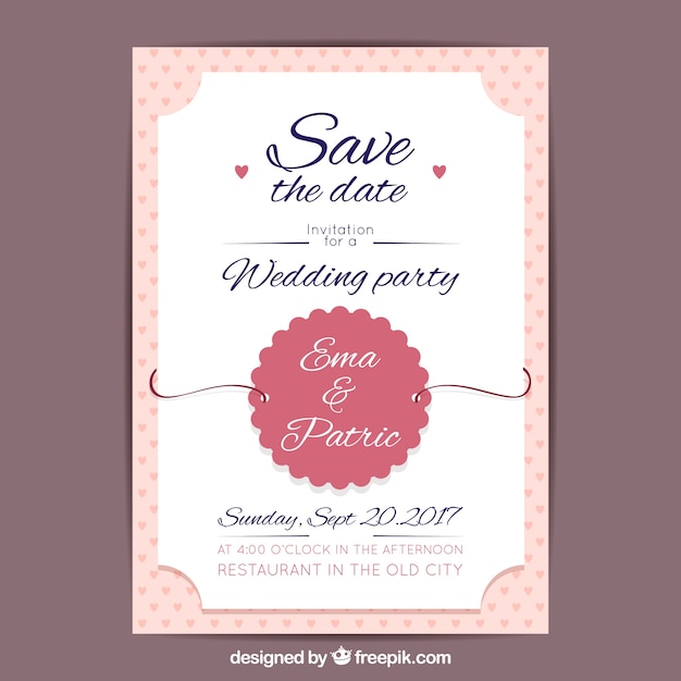 Invitación de boda clásica con estilo vintage