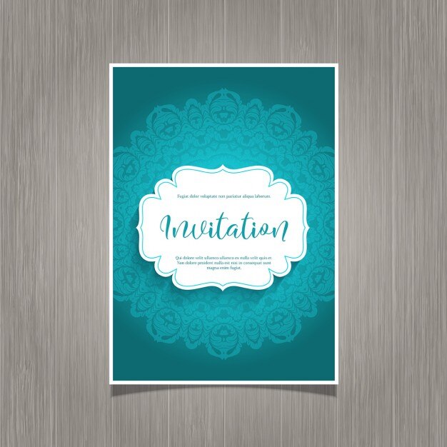 Vector gratuito invitación de boda, color azul