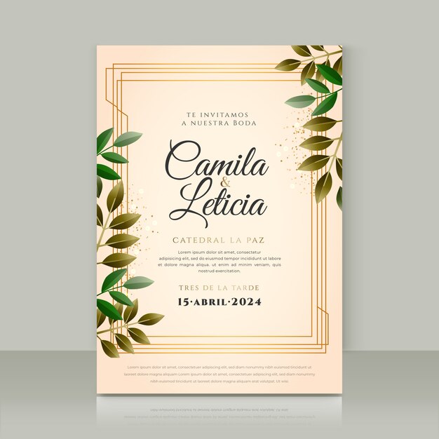 Invitación de boda creativa española
