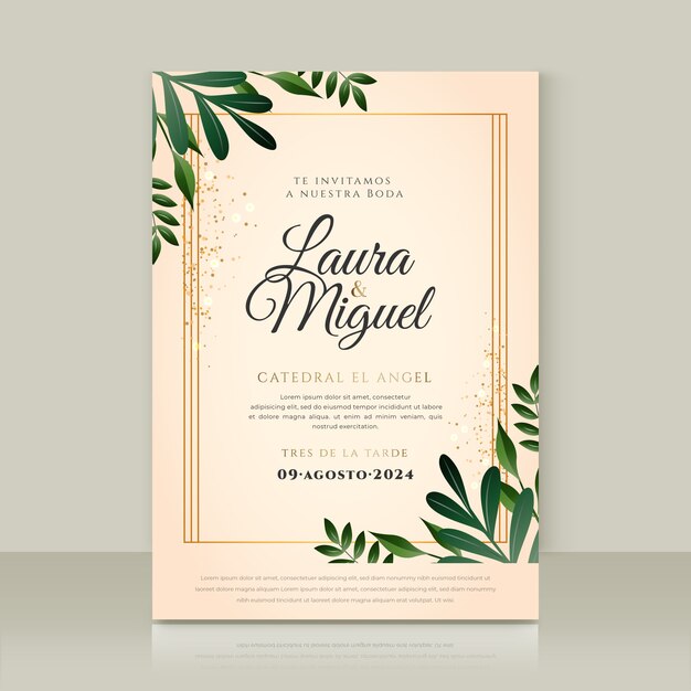 Invitación de boda creativa española