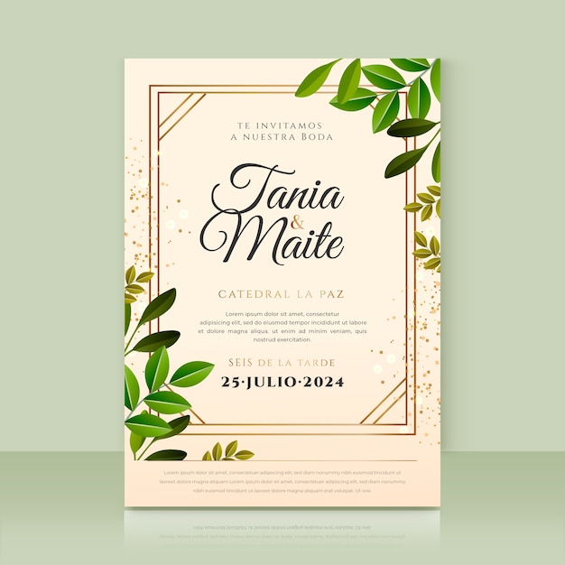 Invitación de boda creativa española