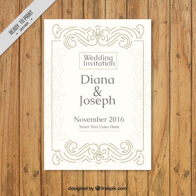 Invitación de boda decorativa elegante 