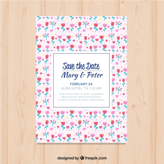 Invitación de boda dibujada a mano