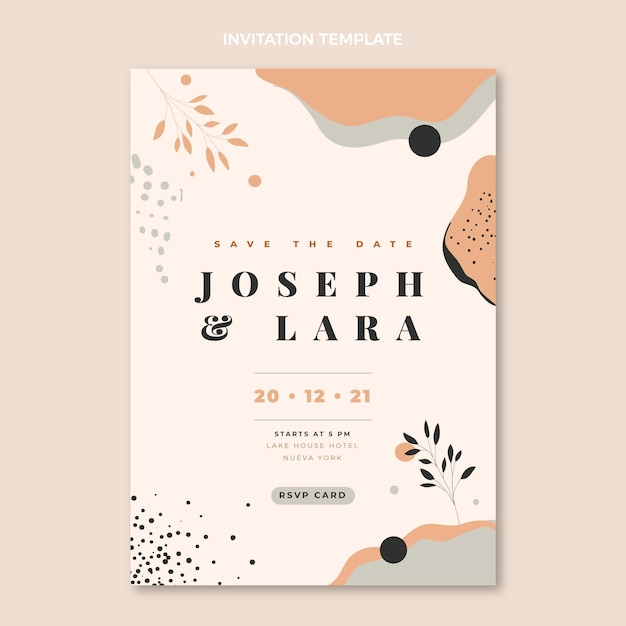 Invitación de boda dibujada a mano