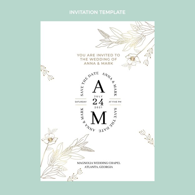 Invitación de boda dibujada a mano