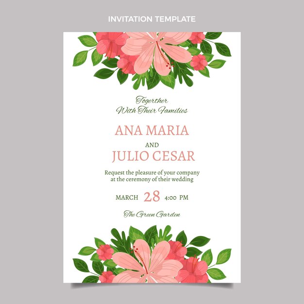 Invitación de boda dibujada a mano