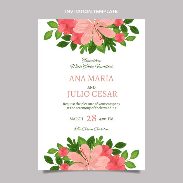 Vector gratuito invitación de boda dibujada a mano