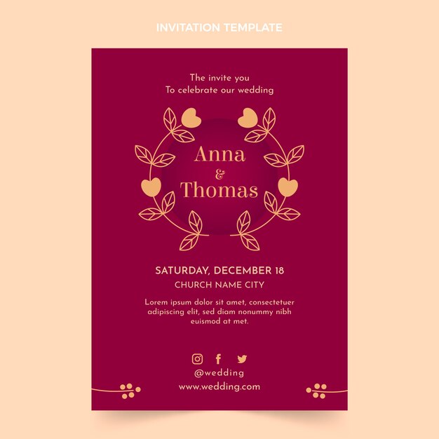 Invitación de boda dibujada a mano