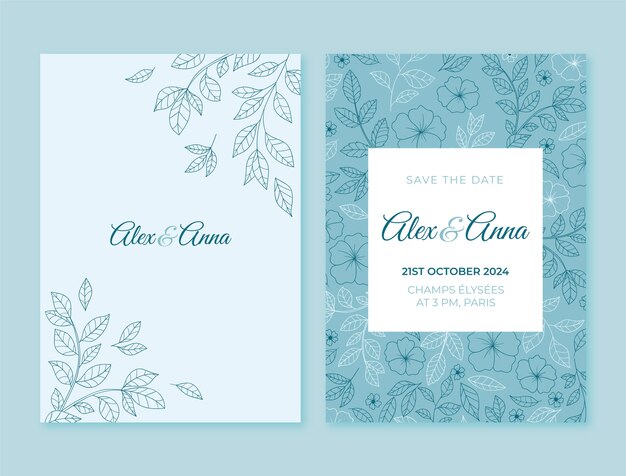 Invitación de boda dibujada a mano