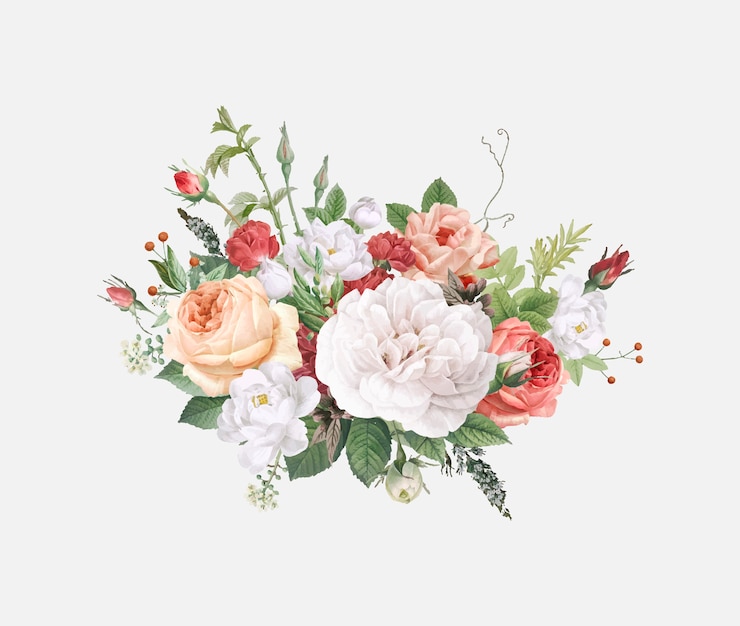 Vector gratuito invitación de boda con diseño floral