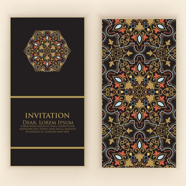 Invitación de boda con diseño de mandala
