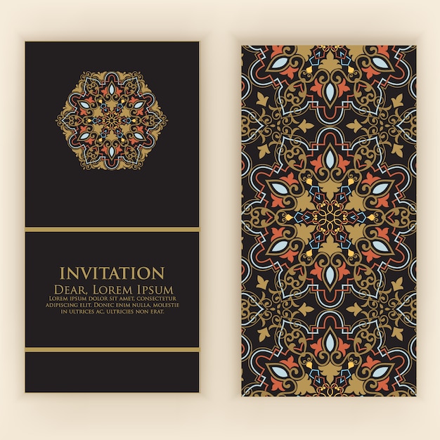 Invitación de boda con diseño de mandala