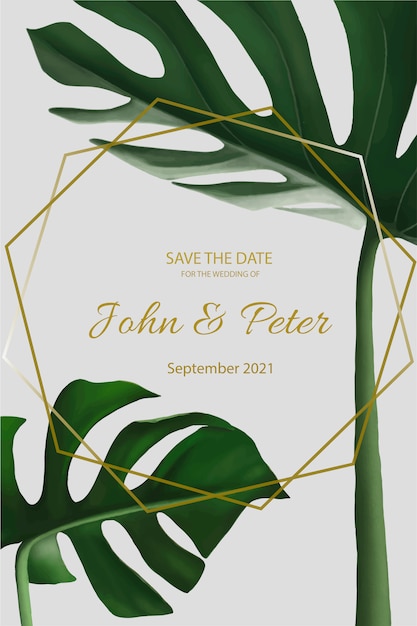 Invitación de boda elegante