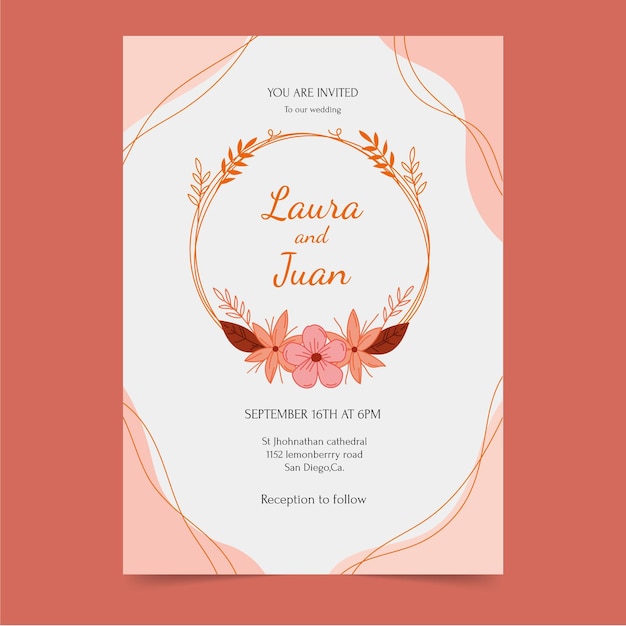 Invitación de boda estilo boho